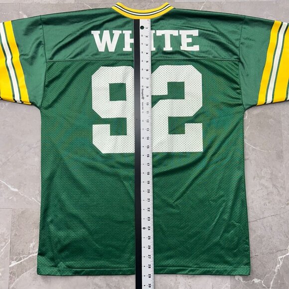 90s Vintage Green Bay Packers Jersey Mens Large Reggie White Logo Athletic NFL - Picture 9 of 10